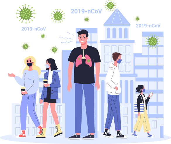 People infected with the COVID-19 virus